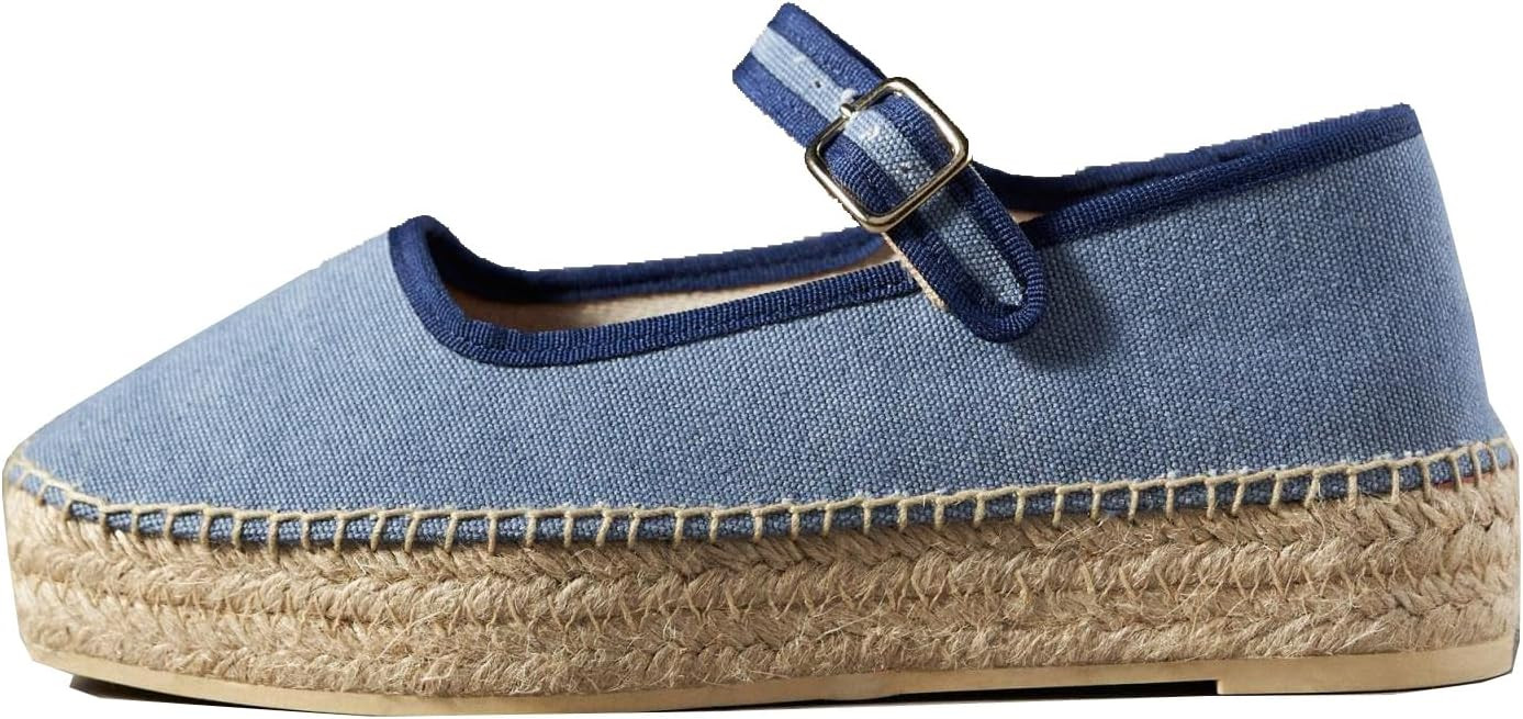 Women's Mary Jane Espadrilles Woven Espadrille Outsole Canvas Summer Flats | Amazon (US)
