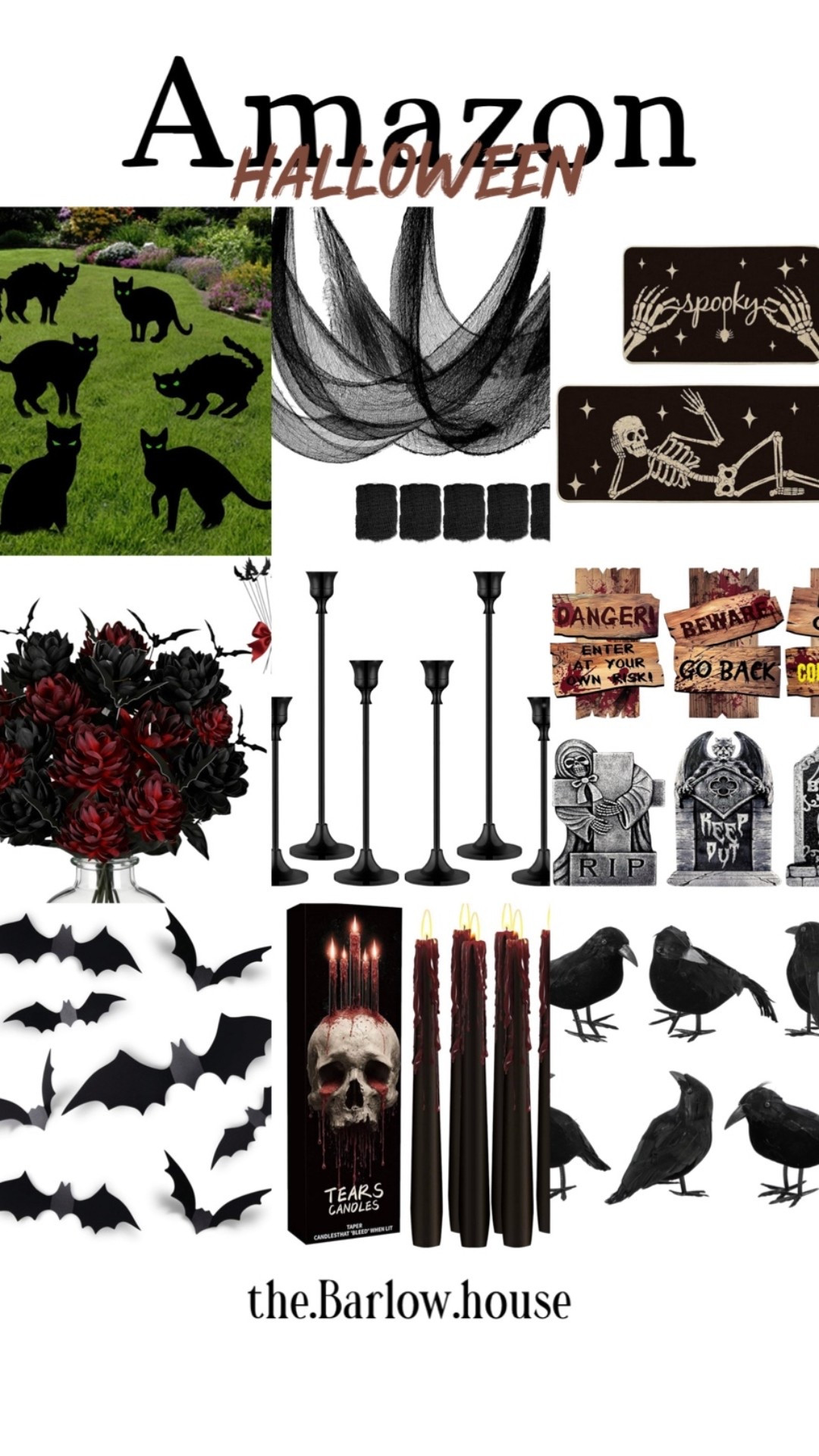 Scary Halloween finds from Amazon 

Outdoor Halloween decor 
Scary Halloween decor 
Horror Halloween decor 
Black crows 
Bats 
Black candle holders 
Black netting 
Top Halloween finds on Amazon 
Halloween 
October 31st decor
Trick or treat 
Fright night 

#LTKSeasonal #LTKFindsUnder50 #LTKSaleAlert