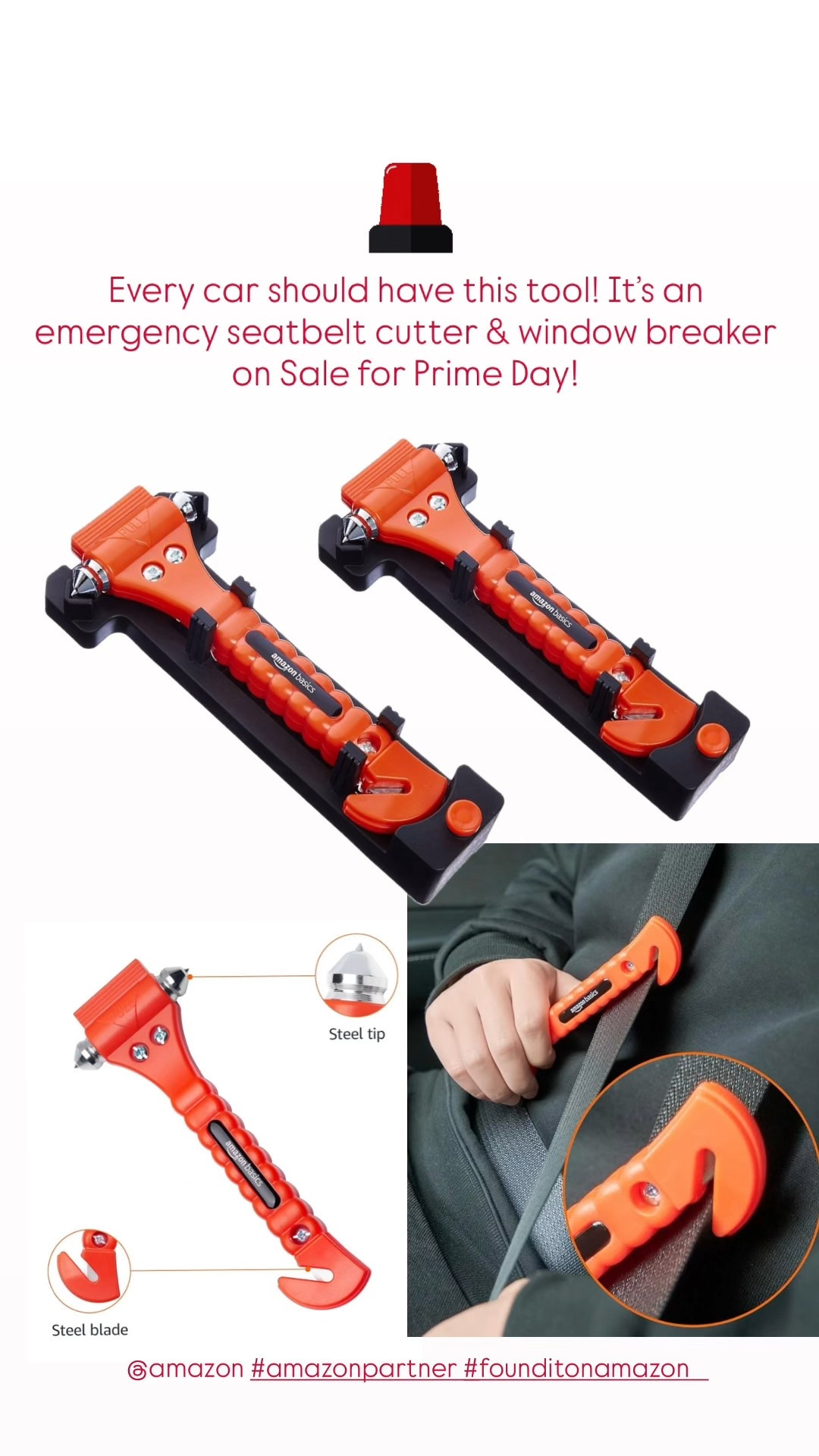 Be ready when seconds count! @amazon is slashing the price on this tool to kick off Prime Day with early deals. This emergency car tool breaks glass & cuts seatbelts to assist in a rescue! #amazonpartner #founditonamazon 

Find more great Amazon deals on the LTK app!

@shop.LTK #liketkit liketk.it/xx