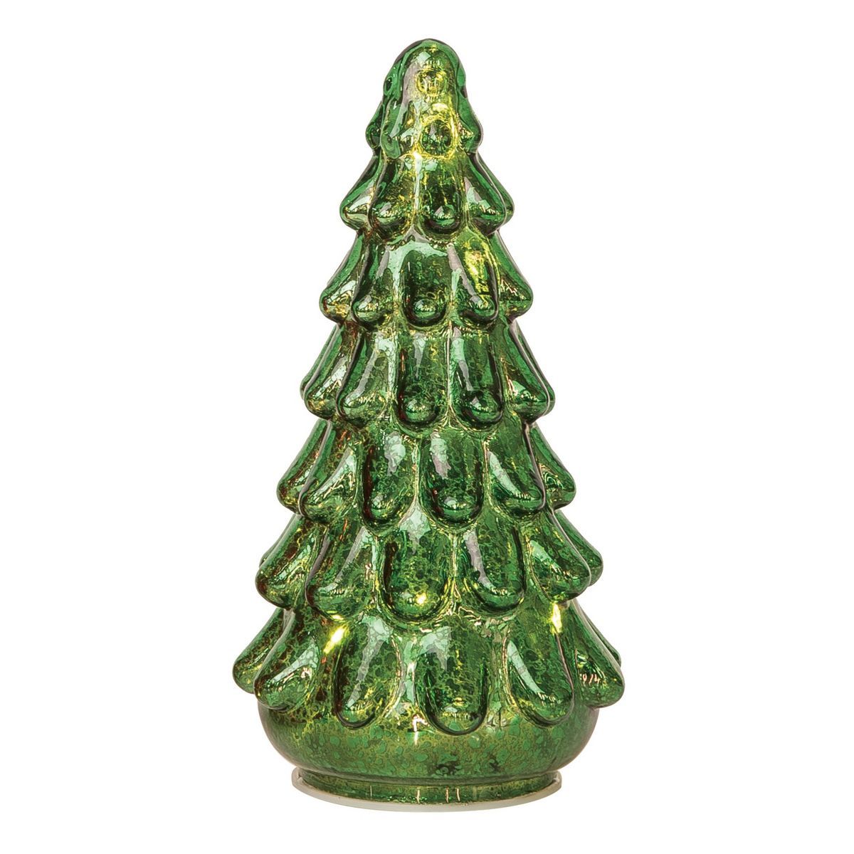 Transpac Glass 8.5 in. Green Christmas Light Up Tree Decor | Target