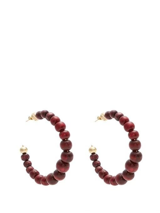 Inganno bead-embellished hoop earrings | Rosantica By Michela Panero | Matches (UK)
