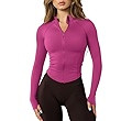 GYM RAINBOW Womens Snatched Workout Jackets Lightweight Zip Up Slim Fit Gym Track Athletic Jacket... | Amazon (US)
