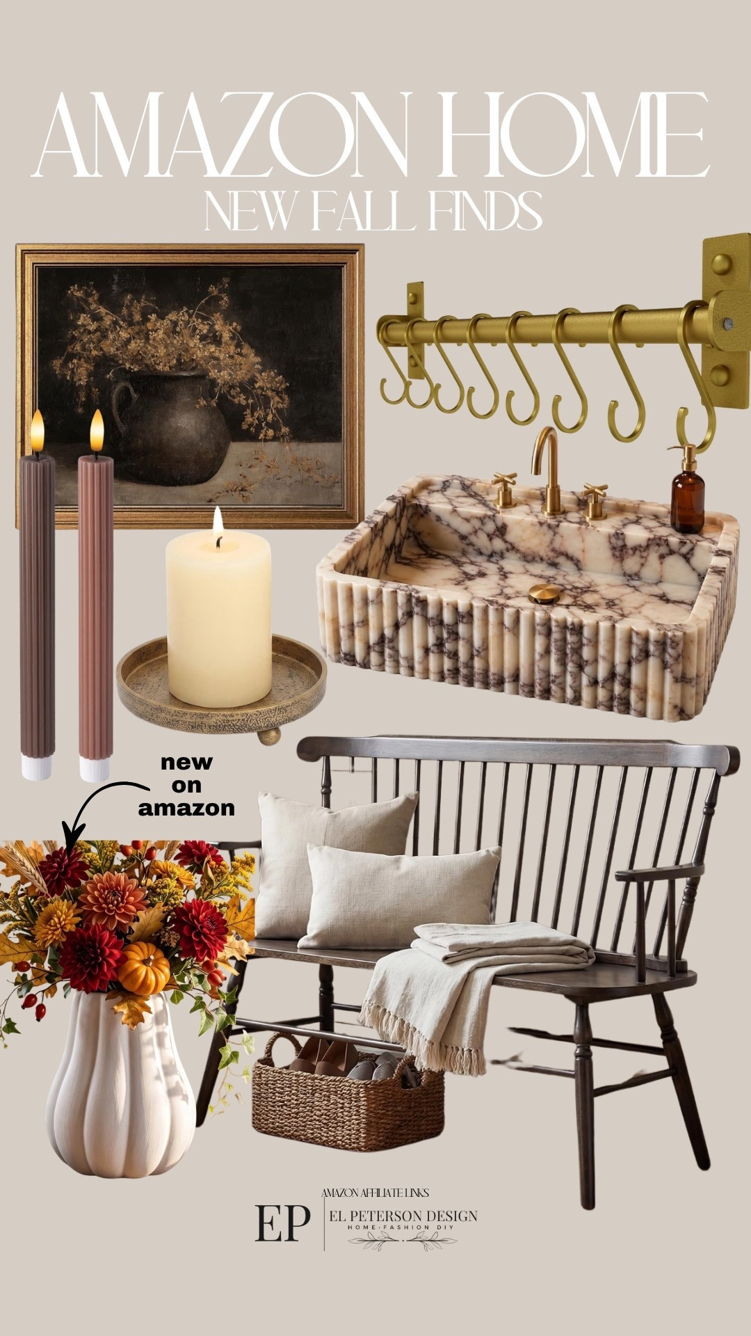 Amazon 
New Fall finds
Artwork
Candles
Bench
Sink
Candle holder
Bench

#LTKHome
