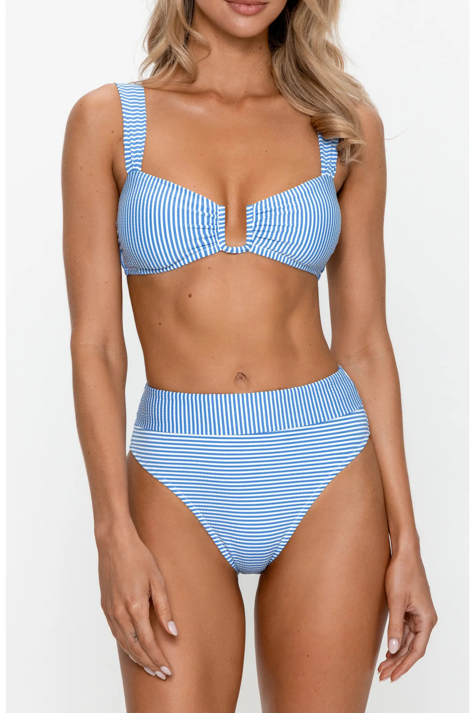 Striped Cutout High-Waisted Bikini Set (Women) | Nordstrom | Nordstrom