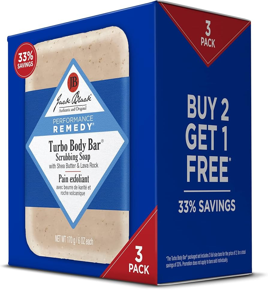 Jack Black - Turbo Body Bar Scrubbing Soap, 6 oz Pack of 3 - Amazon Exclusive | Amazon (US)