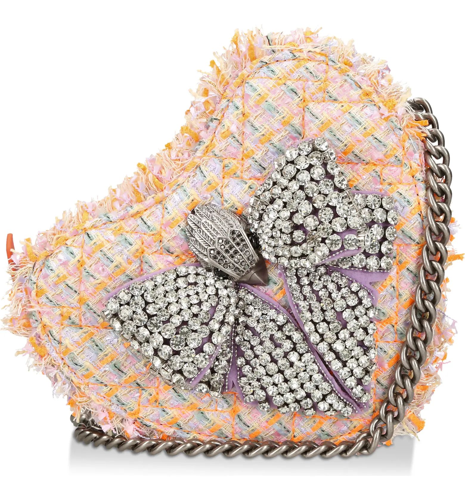 Bow Heart Tweed Crossbody Bag | Nordstrom