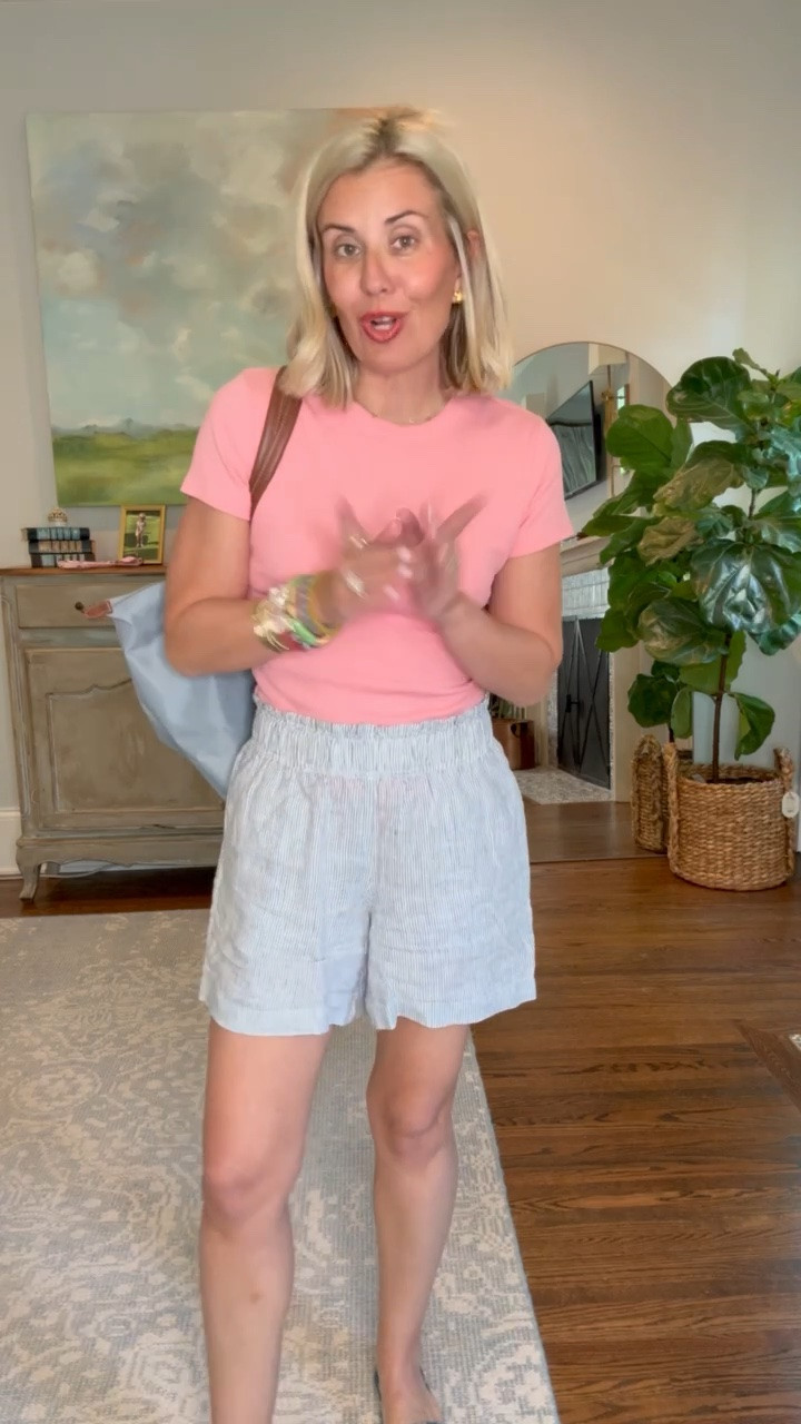 Old Navy for the win! This is the t-shirt version of my fav snug tank. I sized up to a medium tee, small shorts  & 38.5 sandal (1/2 size up). 

*Use Catherine20 at A+B

#LTKmomlife #LTKstorytime