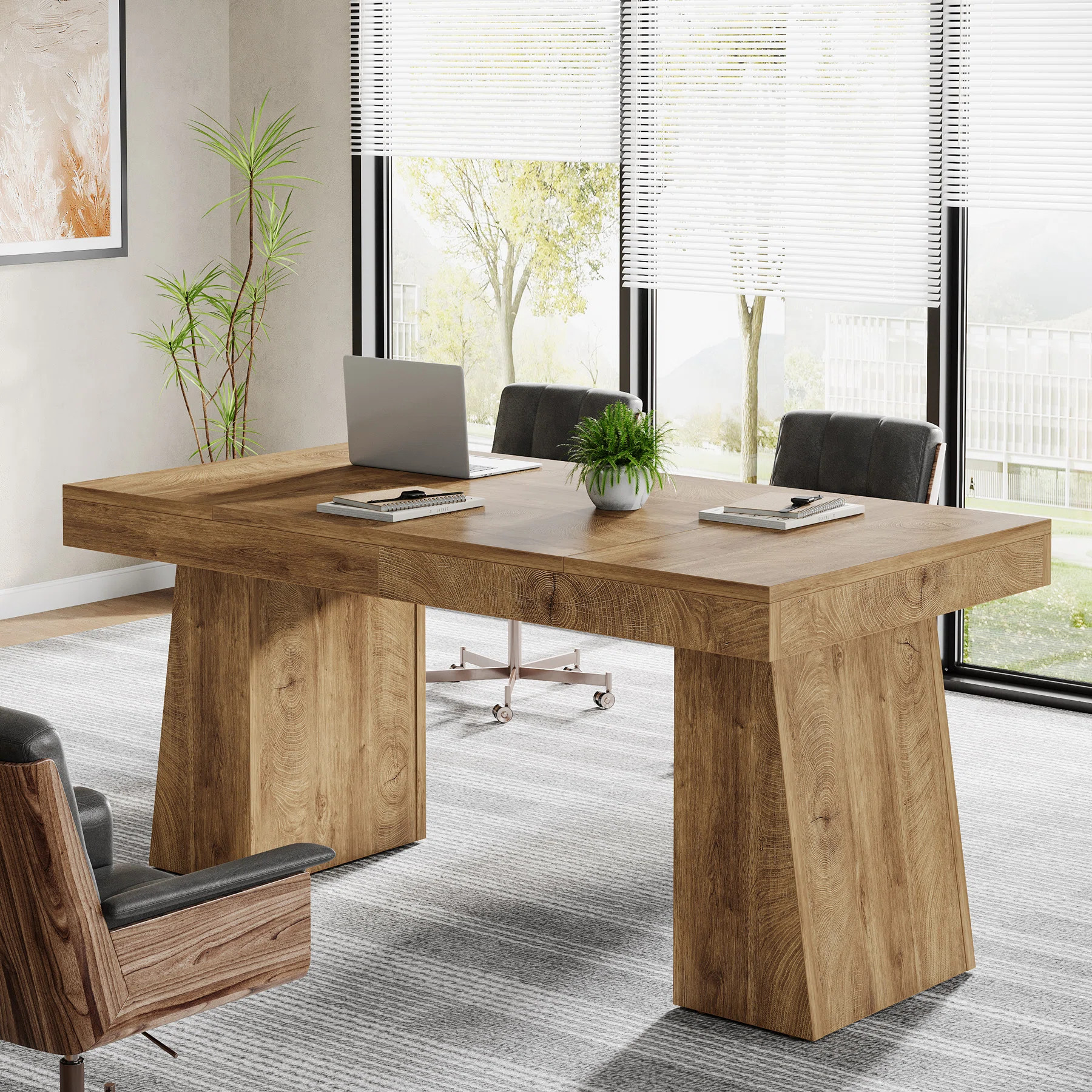 55-Inch Conference Meeting Table, Wood Seminar Desk for Conference Room | Wayfair North America