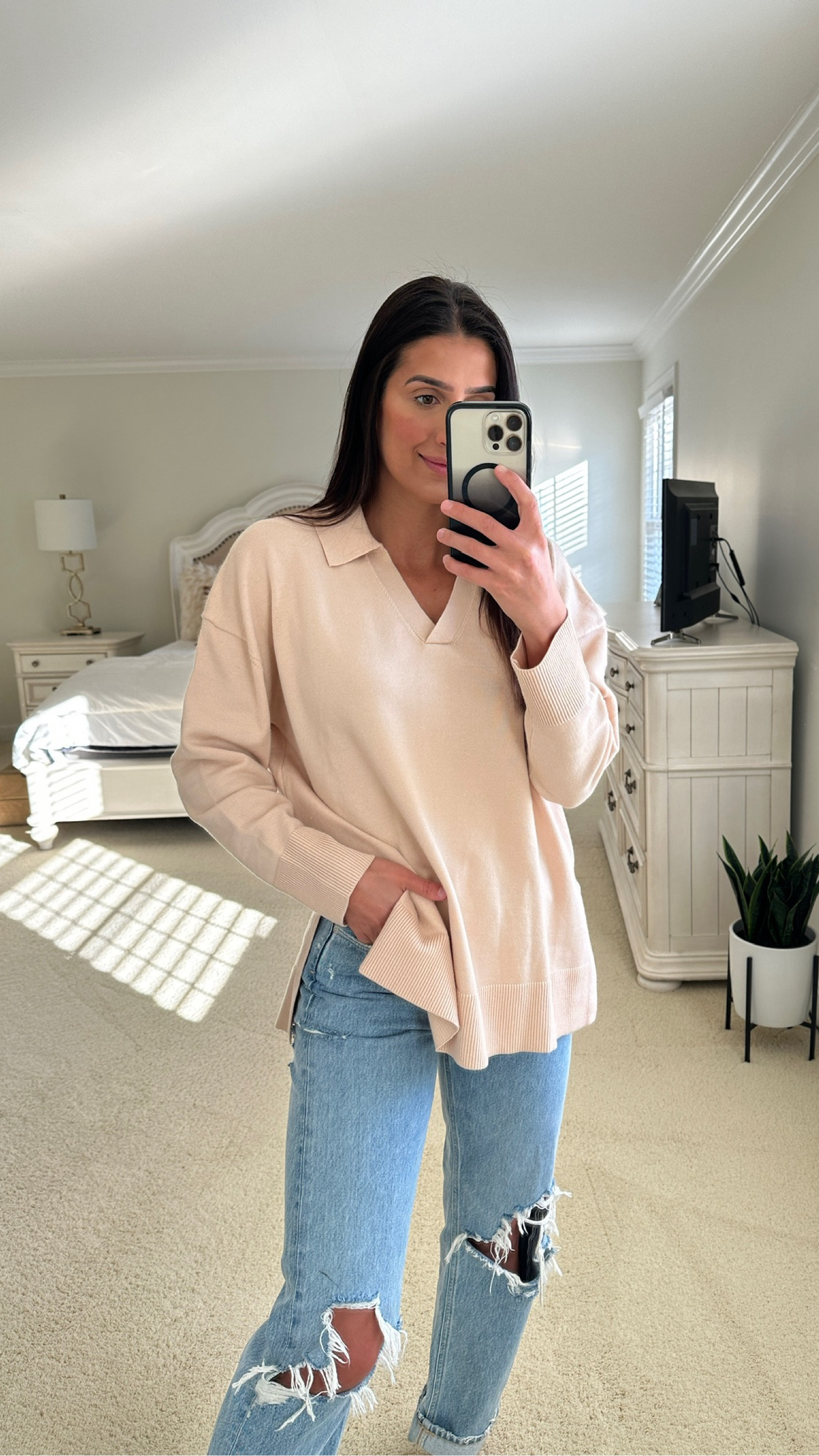 One of my favorite Amazon sweaters from last year!🙌🏽🍂 Planning to snag a few new colors this year!  TTS, M in Apricot! 

Amazon sweater, collar sweater, fall fashion, sweater, neutrals, autumn style, cozy knits, beige sweaters, taupe fashion, gray tones, brown sweater, Grace White, A Southern Drawl  

#LTKFindsUnder50 #LTKStyleTip #LTKSeasonal