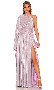 Bronx and Banco Florence One Shoulder Gown in Metallic Lilac from Revolve.com | Revolve Clothing (Global)