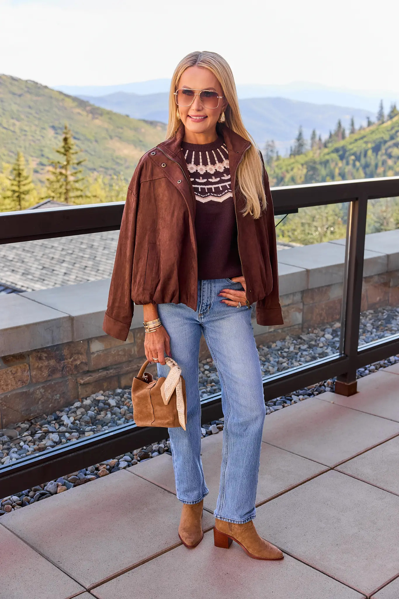 Brown Faux Suede Jacket | Avara