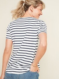 Luxe Striped Crew-Neck Tee for Women | Old Navy (CA)