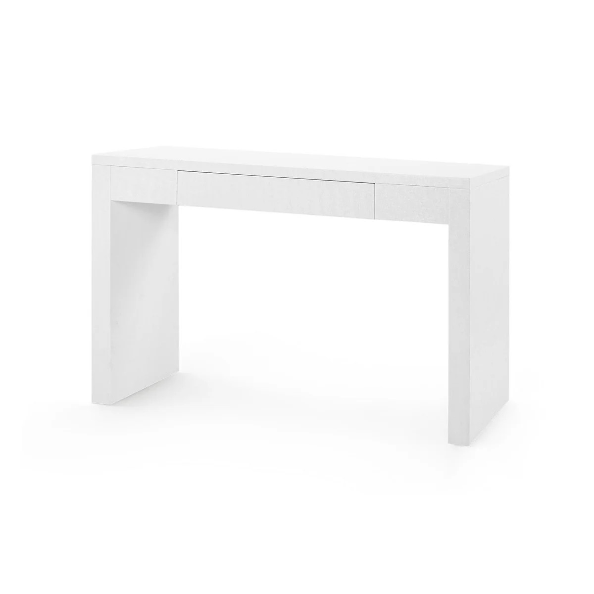 Villa & House Chiffon White Morgan Grasscloth Console Table | DecoratorsBest