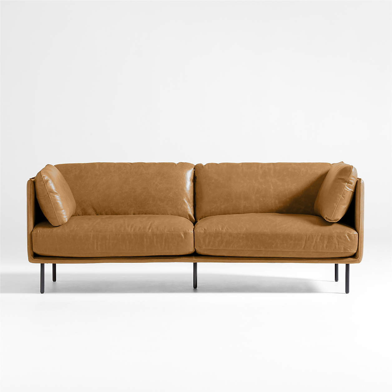 Wells 84" Leather Sofa + Reviews | Crate & Barrel | Crate & Barrel