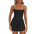Beaully Women's Summer Sleeveless Rompers Spaghetti Strap Double Lined Shorts Jumpsuit One Piece ... | Amazon (US)