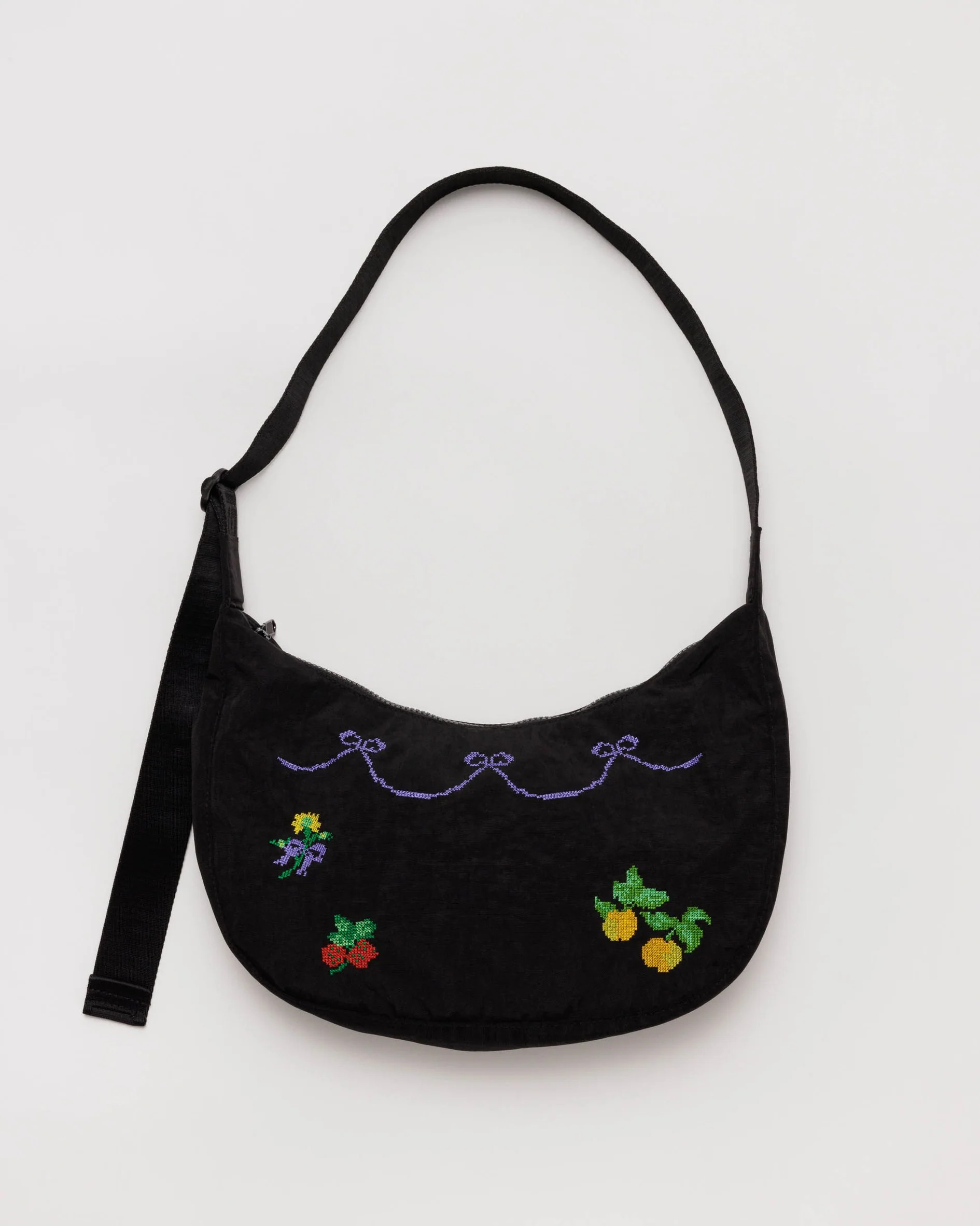 Medium Nylon Crescent Bag : Cross Stitch - Baggu | BAGGU