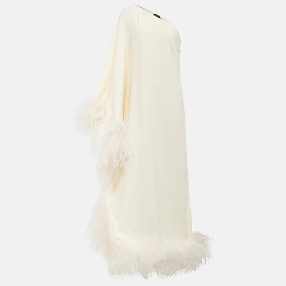 TALLER MARMO white Ubud feather-trimmed gown | Poshmark