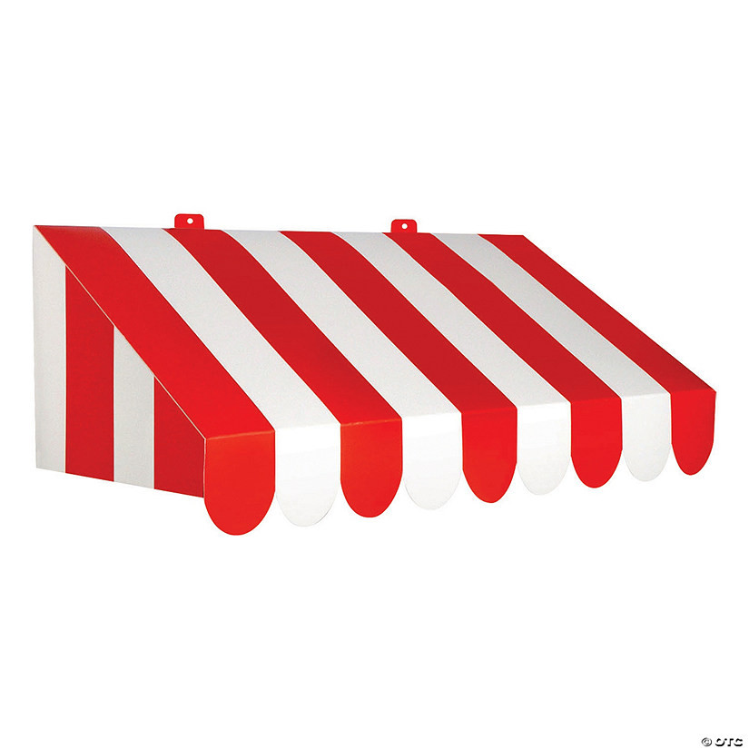 24 3/4" x 8 3/4" 3D Red & White Striped Cardstock Circus Awning | Oriental Trading Company