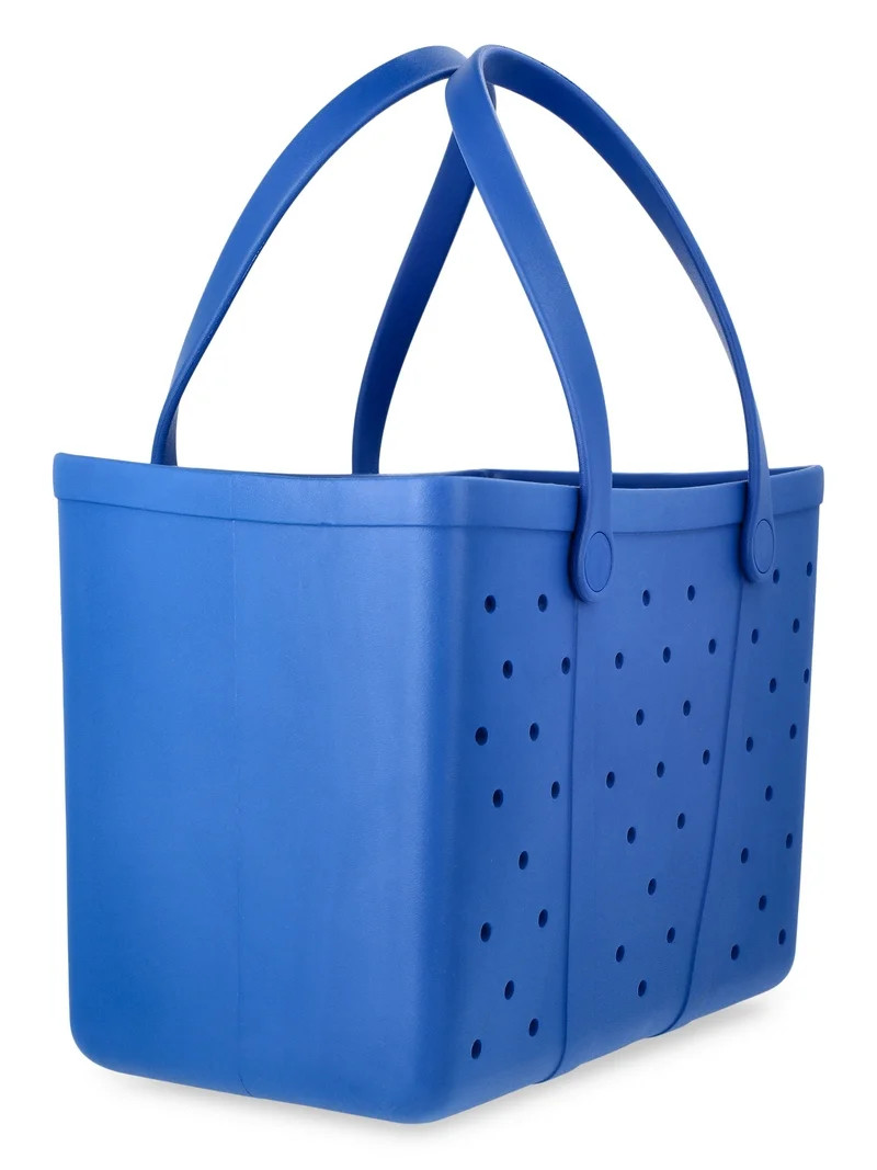 Time and Tru Women's Waterproof EVA Beach Tote Bag, Blue | Walmart (US)