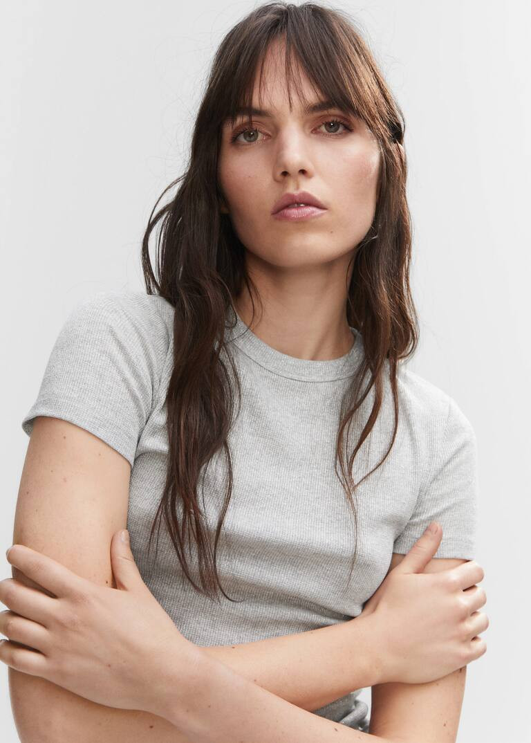T-shirt with glitter detail | MANGO (US)