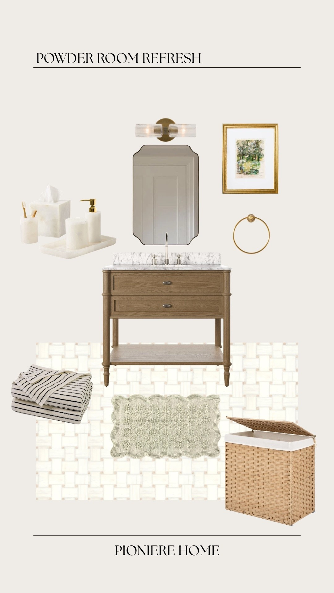 Powder room refresh. Warm, neutral bathroom. Traditional powder room, pottery barn, Anthropologie, Wayfair  

#LTKSeasonal #LTKSaleAlert #LTKHome