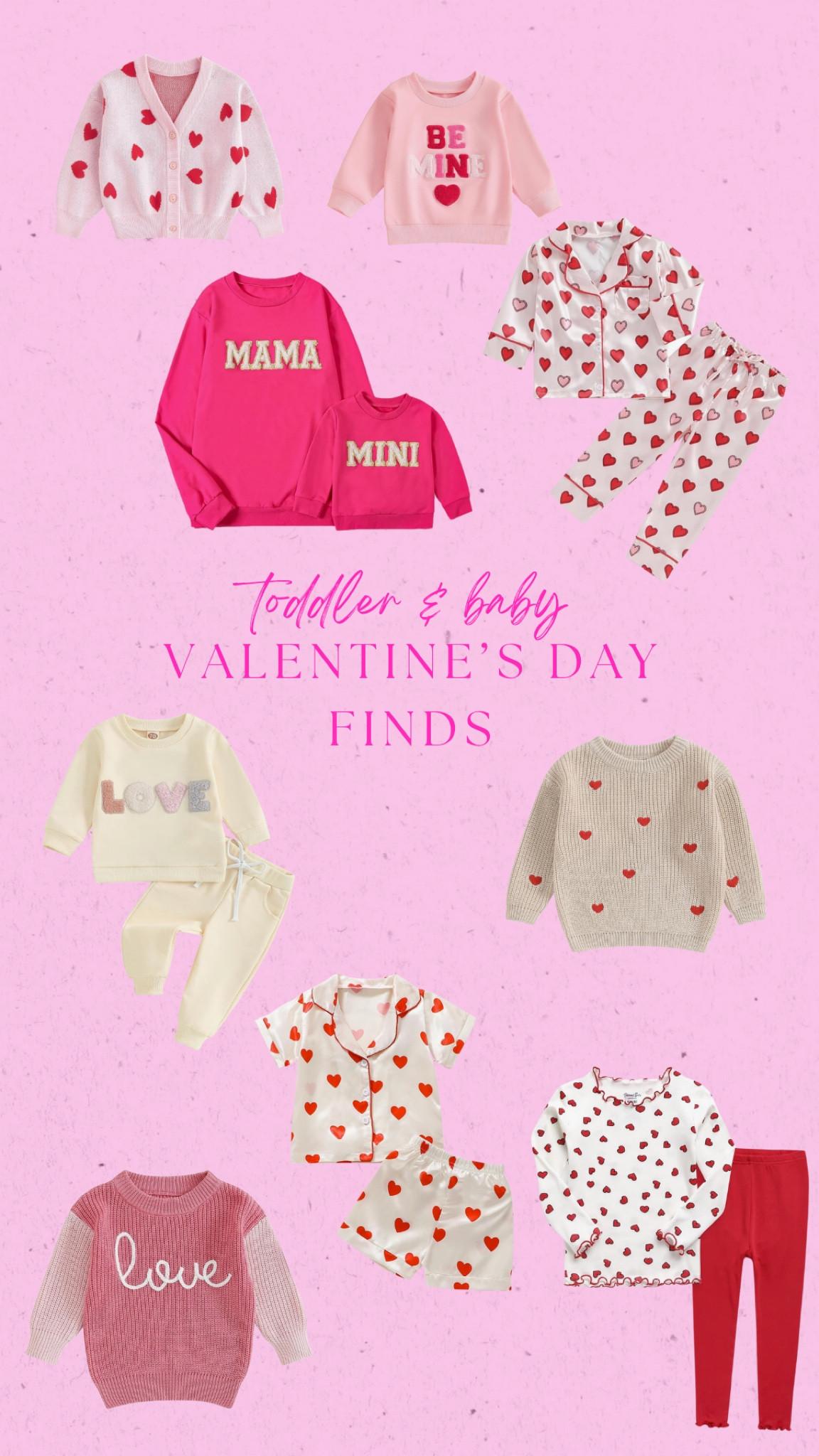Baby and Toddler girl Valentine’s Day outfit finds💕🎀  so many cute Valentine’s Day pajama sets for toddlers, and I love the knit sweaters! 

Toddler outfits, toddler pajamas, toddler girl outfits, toddler girl pajamas, affordable toddler clothes, Valentine’s Day pajamas, toddler mom 

#LTKkids #LTKSeasonal #LTKbaby