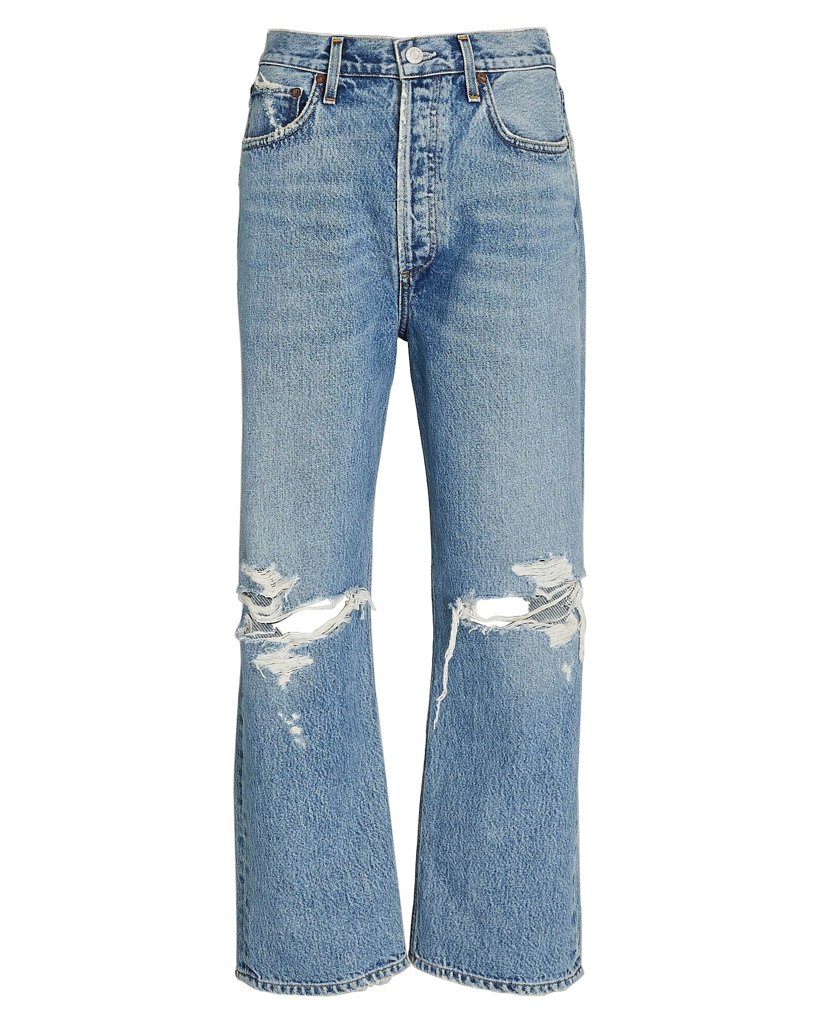 AGOLDE 90s Crop Distressed Jeans, Denim 27 | INTERMIX