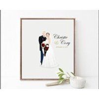 Venue Couple Portrait Custom Wedding Guest Book Alternative Custom Personalized Illustrated Couple P | Etsy (US)