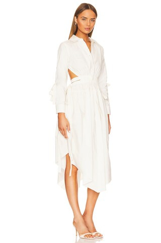 L'Academie Mildred Midi Dress in White from Revolve.com | Revolve Clothing (Global)