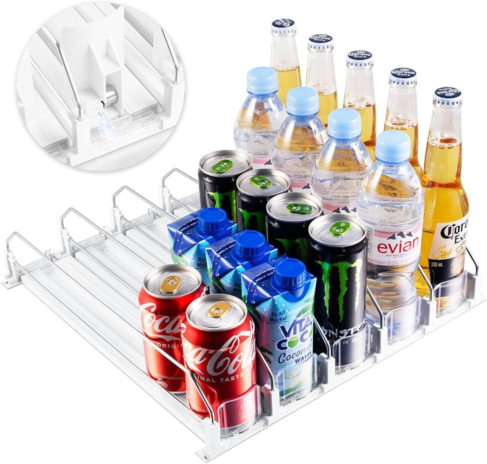 Accwork Automatic Can Dispenser for Fridge, Self-Pushing Fridge Drinks Organizer, Soda Beer Can O... | Amazon (UK)