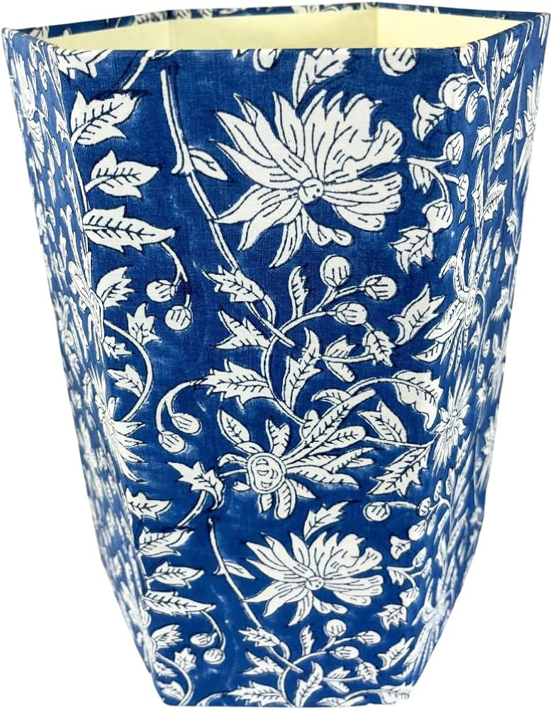 Fern Trail 3.3 Gallon Waste Basket | Small Decorative Block Printed Trash Can | Living Room, Bedr... | Amazon (US)