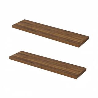 47.2 in.W x 11.6 in.D Wooden Floating Shelves for Wall,Wall Shelves with Invisible Brackets,Walnu... | The Home Depot