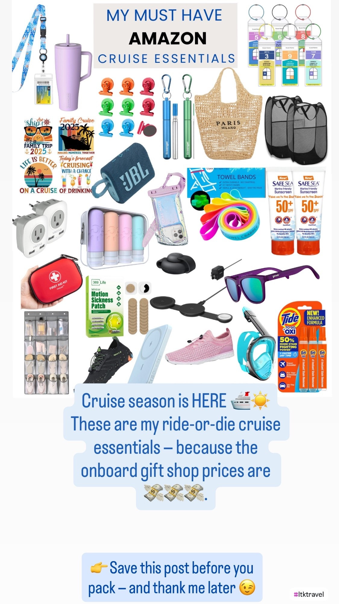 Travel Essentials 
Cruise vacation coming up over winter break? 🛳️☀️
Don’t make the mistake of paying gift-shop prices onboard — these are my must-have Amazon cruise essentials that make travel smoother, easier, and way more fun.

From cabin organization and pool-day musts to motion sickness fixes and packing lifesavers, these are the items I never cruise without. Perfect for first-time cruisers, seasoned travelers, or anyone planning a warm-weather escape this winter.

👉 Save this post before you pack — and thank me later 😉

cruise essentials
amazon cruise finds
cruise packing list
winter cruise vacation
travel essentials
cruise must haves
vacation packing
resort vacation essentials
amazon travel finds
carry on essentials
cruise cabin organization
cruise accessories
#cruiseessentials
#cruisepacking
#cruisevacation
#wintertravel
#amazontravel
#amazonfinds
#travelmusthaves
#vacationessentials
#resortvacation
#cruisehack
#ltktravel
#ltkcreator
#ltkfinds
#travelinspo
#packingsmart
#ltkswim

#LTKSaleAlert #LTKFindsUnder50 #LTKGiftGuide