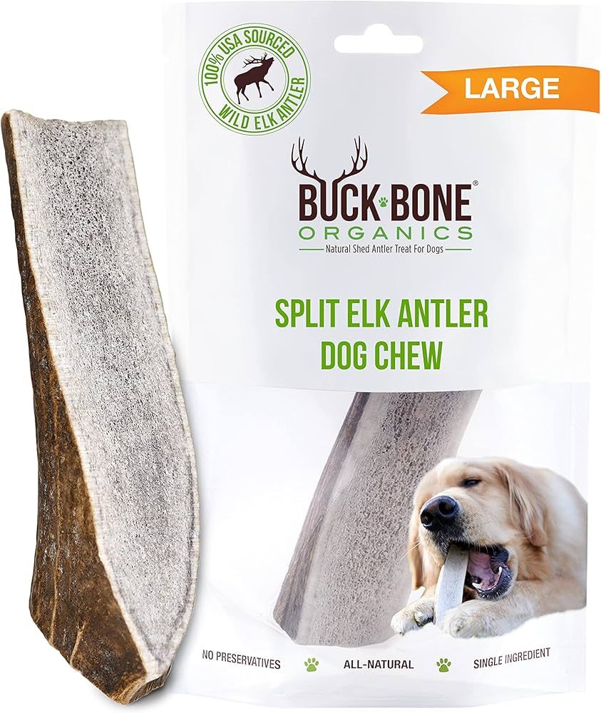 Buck Bone Organics Dog Chews, Elk Antlers for Dogs, Long Lasting Dog Bones for Aggressive Chewers... | Amazon (US)