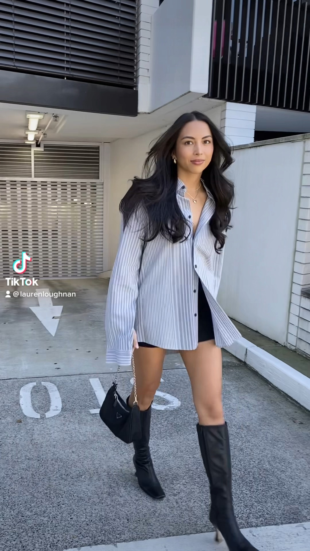 Saturday lunch OOTD Black knee high boots, striped long sleeve button up shirt, black mini skirt

#LTKaustralia #LTKSeasonal #LTKFind