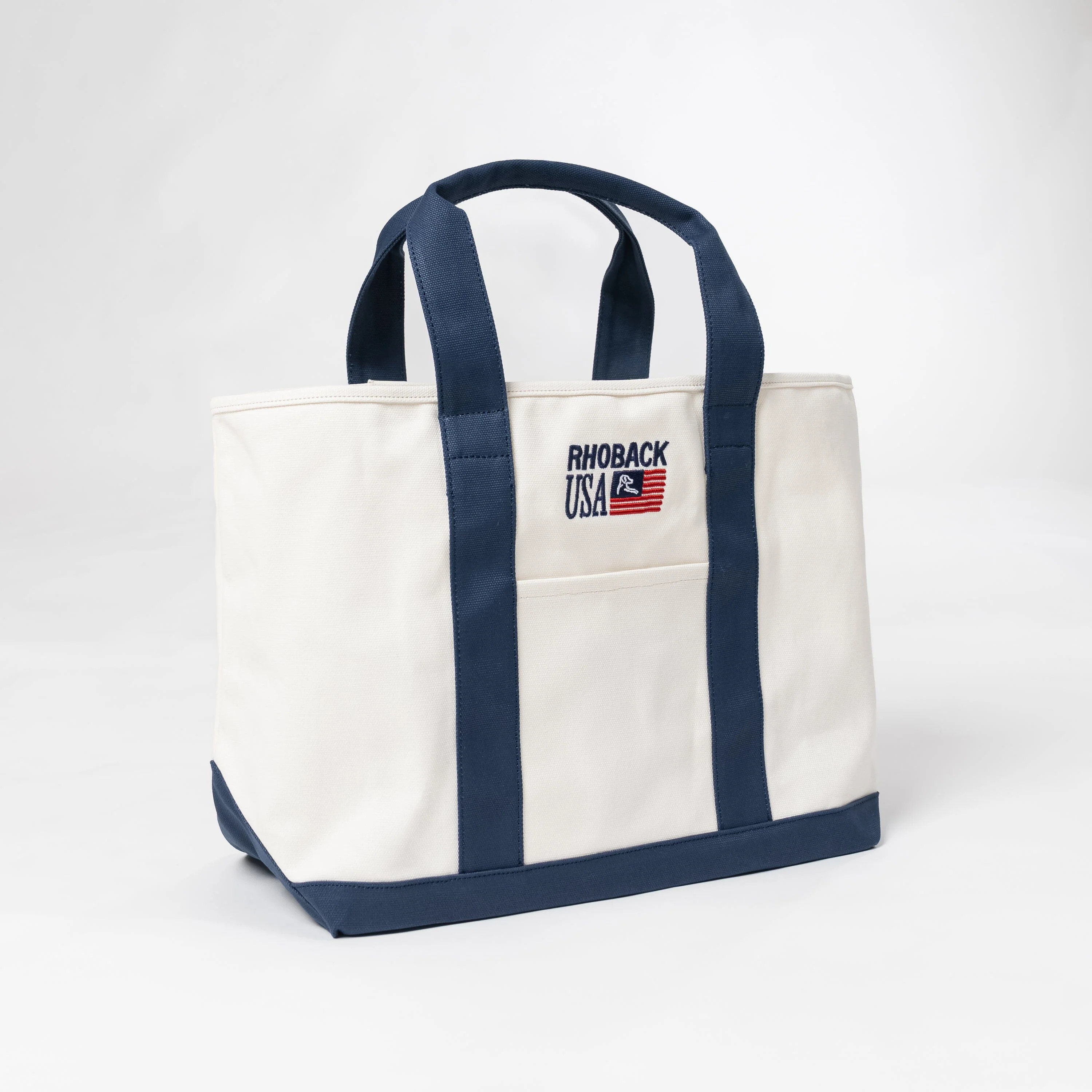 Easy-Go Canvas Tote - Ivory/Fleet Navy - 1990 | Rhoback | RHOBACK