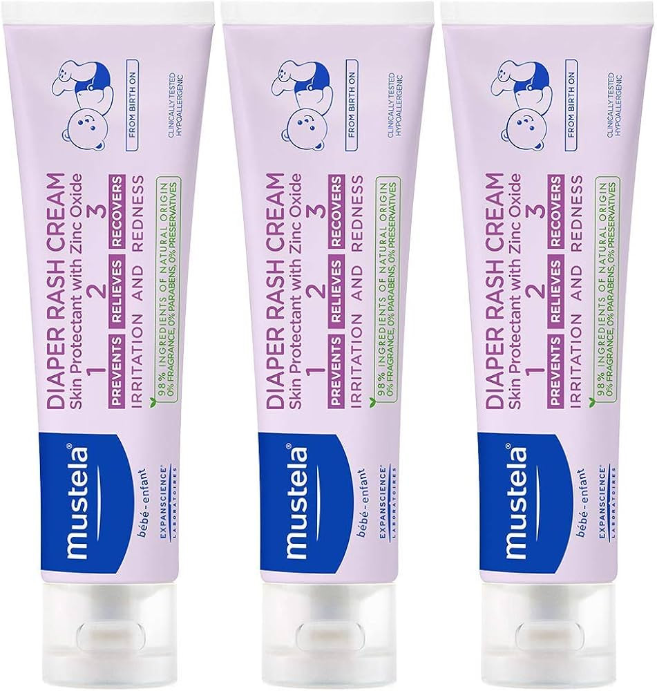 Mustela Baby Diaper Rash Cream 123 - Skin Protectant with Zinc Oxide - Fragrance Free & Paraben F... | Amazon (US)