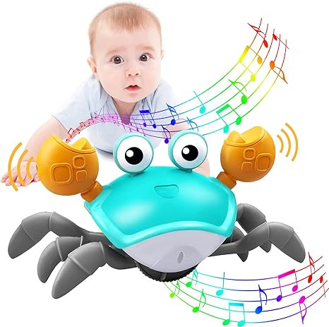 Plnmlls Crawling Crab Baby Toy,Tummy Time Baby Toys with Music and LED Light Will Automatically A... | Amazon (US)