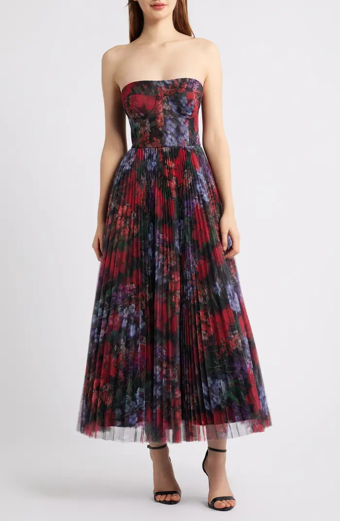 Alba Pleated Underwire Strapless Cocktail Dress | Nordstrom