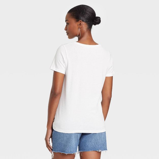 Women's American Flag Short Sleeve Graphic T-Shirt - White | Target