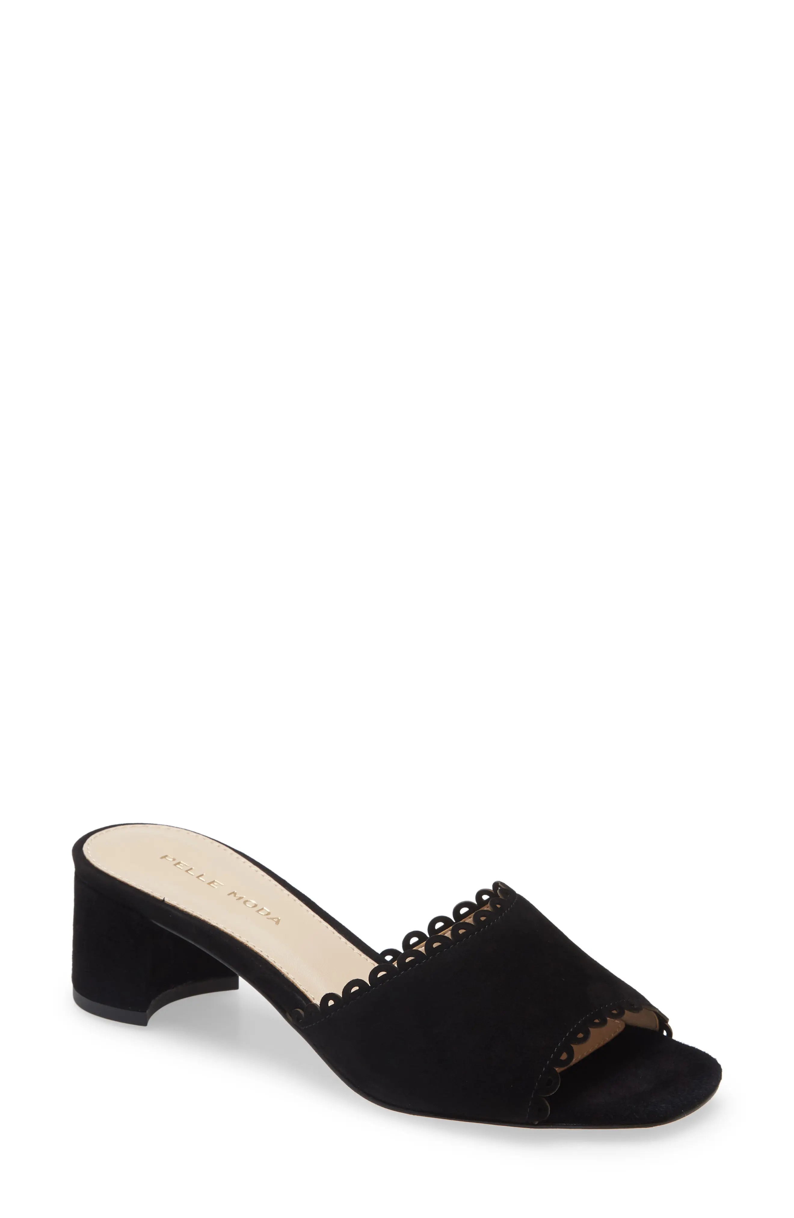 Women's Pelle Moda Rayna Block Heel Slide Sandal, Size 11 M - Black | Nordstrom
