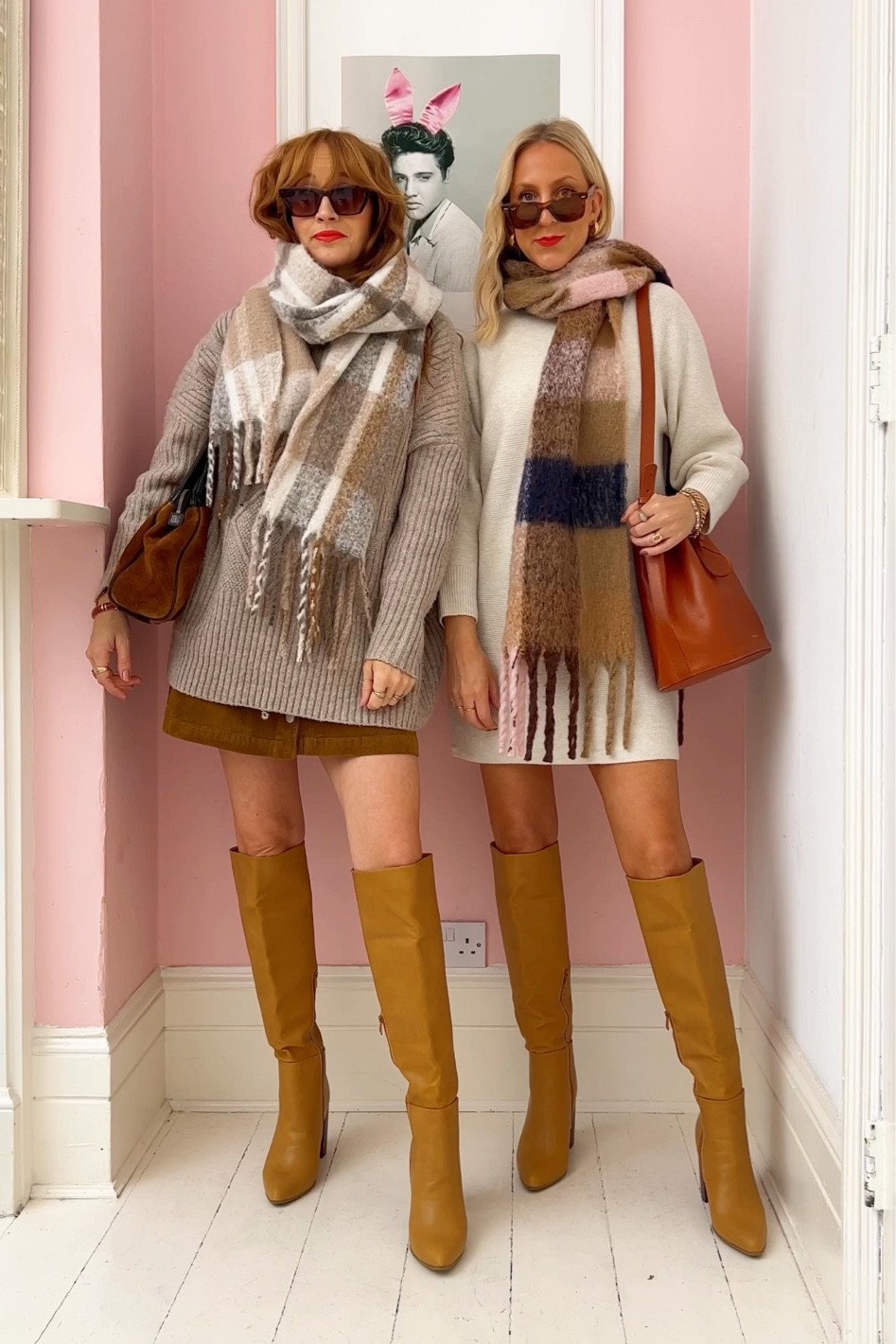 Knitted mini dress, jumper or cord mini skirt skirt. Knee high leather boots 

#LTKunder50 #LTKunder100 #LTKshoecrush