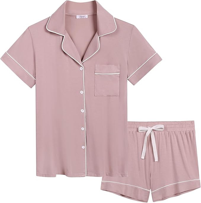 Womens Cooling Bambo Viscose Pajamas Short Sleeve Button Down Pj Shorts Set Ultra Soft Summer Sle... | Amazon (US)