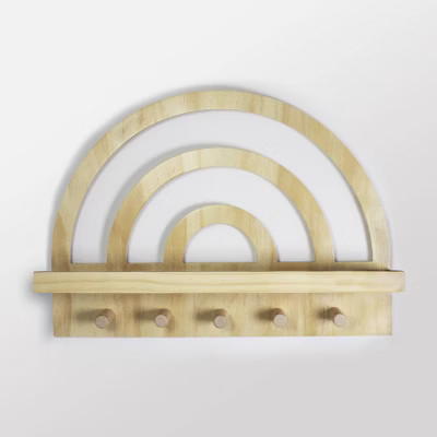 Rainbow Wooden Shelf Natural Wood - Cloud Island™ | Target