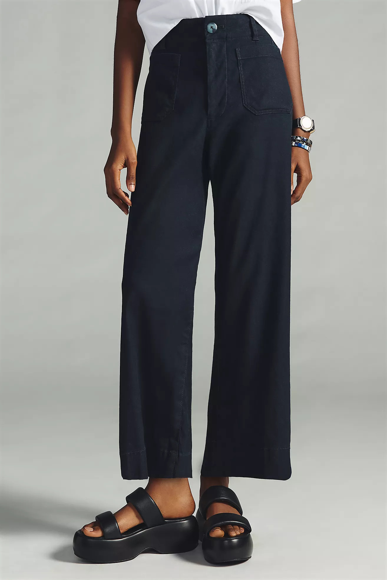 The Colette Linen Cropped Wide-Leg Pants | Anthropologie (US)