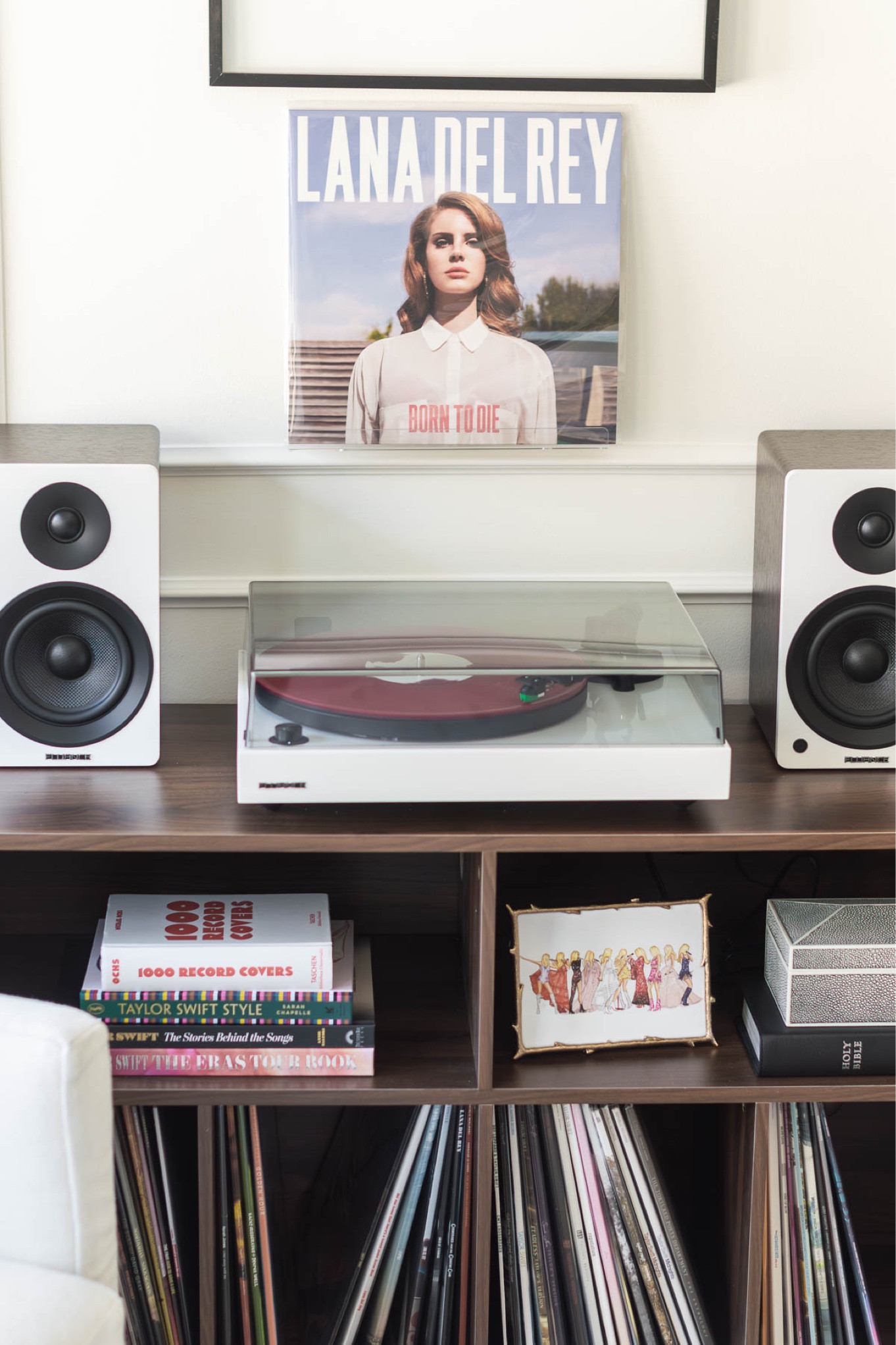 I’ve styled my new record cabinet in my reading/listening nook with some of my favorite things. I also added an acrylic vinyl shelf above it to hind the “now playing” album sleeve. home decor music room decor reading nook vinyl cabinet record player speakers Taylor Swiftie books twig frame#LTKStyleTip

#LTKHome #LTKFindsUnder50