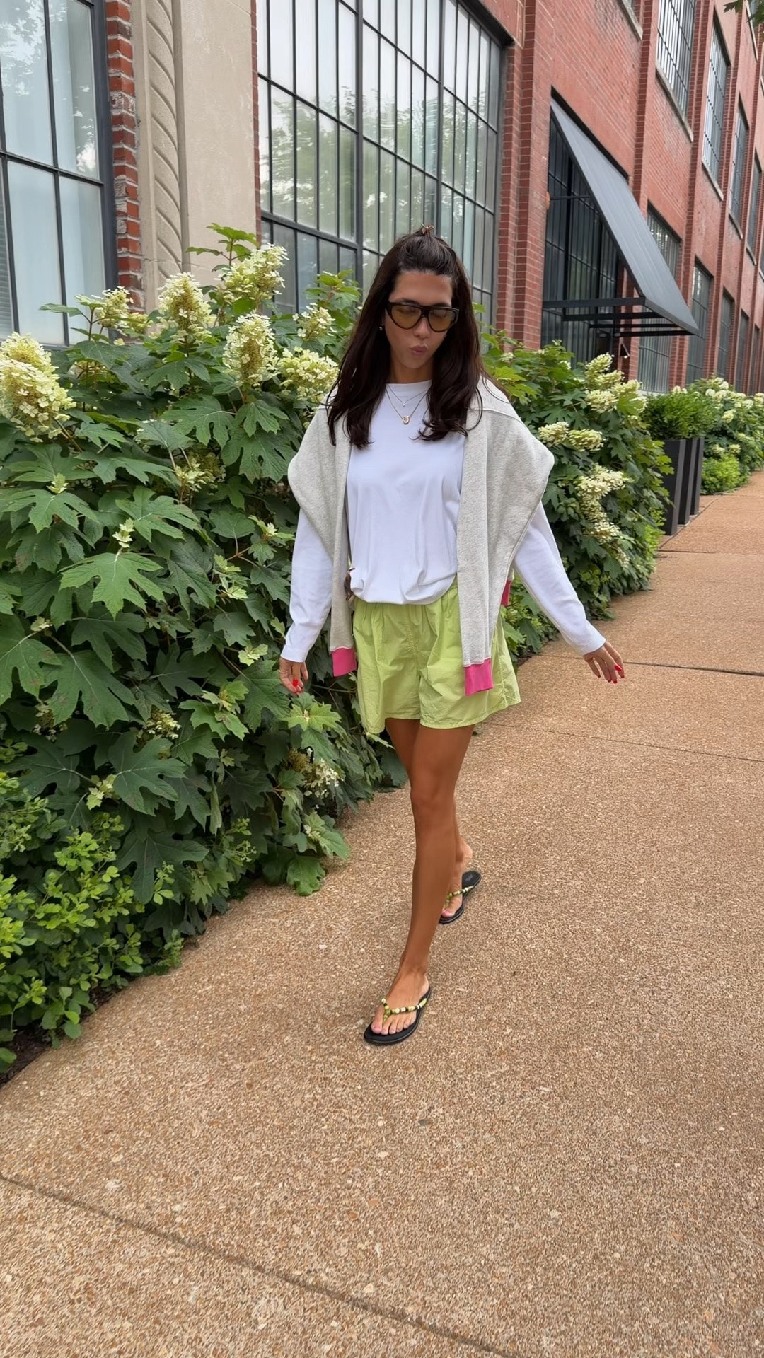 Fun summer outfit! S in Aritzia interlock longsleeve and S in crewneck! Shorts are American vintage in a S (in shopmy under TikTok posts) TTS flip flops! Also linked other long sleeves

#LTKootd #LTKgrwm #LTKSeasonal