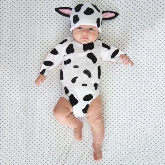 Cow Costume Romper Unisex Costumes Infant Halloween Baby - Etsy | Etsy (US)