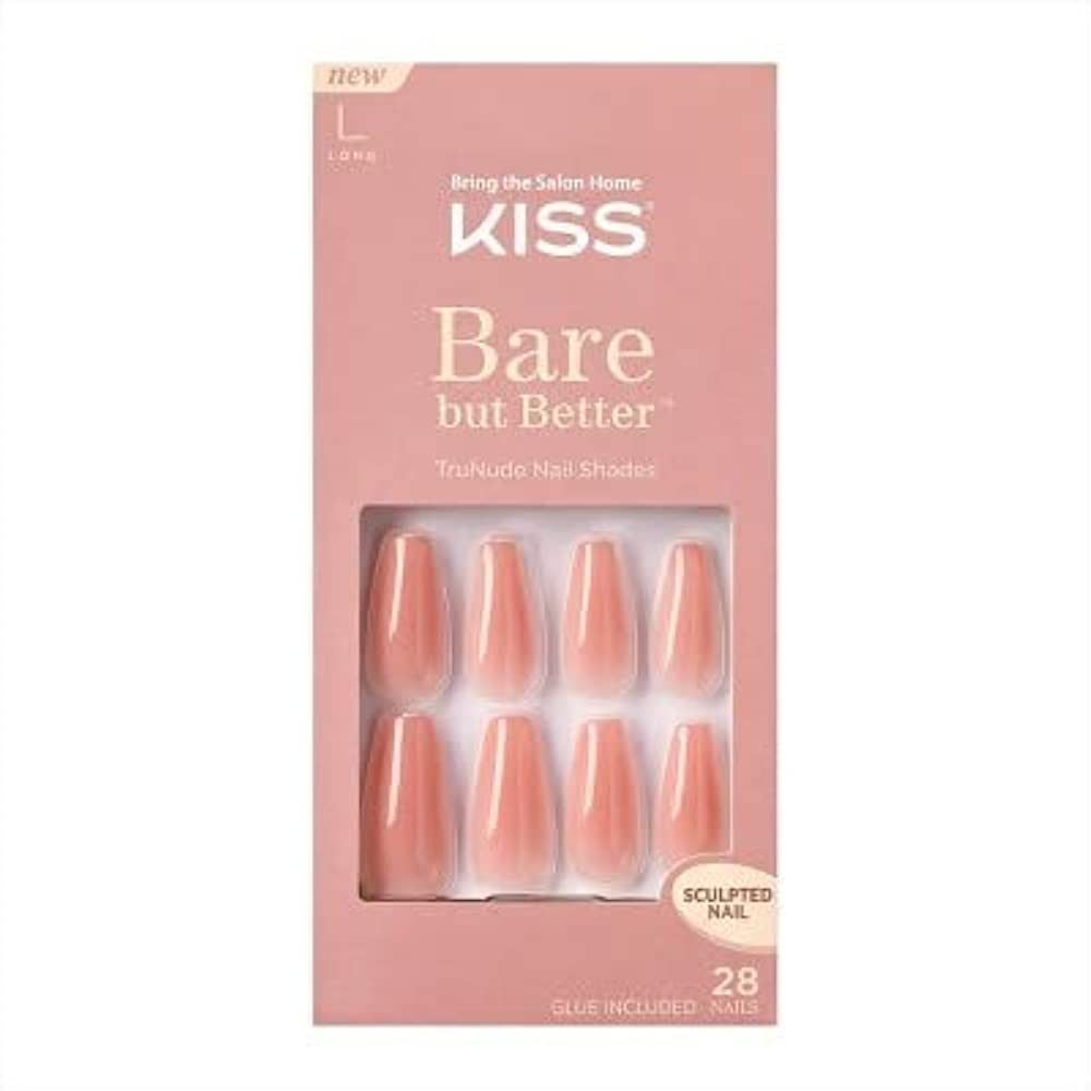 KISS Bare But Better TruNude Fake Nails Nude Nail Shades Manicure Set, Nude Glow', 28 Chip Proof,... | Amazon (US)