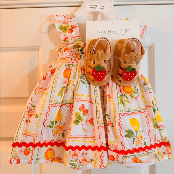 Rachel Zoe Girls Fruit & Floral Sundress with Strawberry Appliqué Sandals | Poshmark